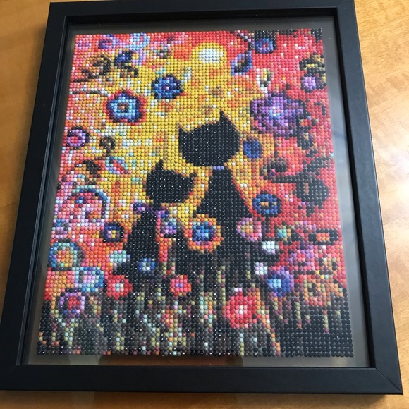 🍎Brand New Hand Made Diamond Mosaics Framed  Painting, 10”x12” - Picture 1 of 4